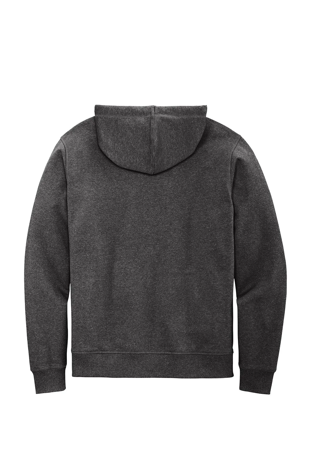District Mens Re-Fleece Full Zip Hooded Sweatshirt Hoodie w/ Pockets - Heather Charcoal Grey