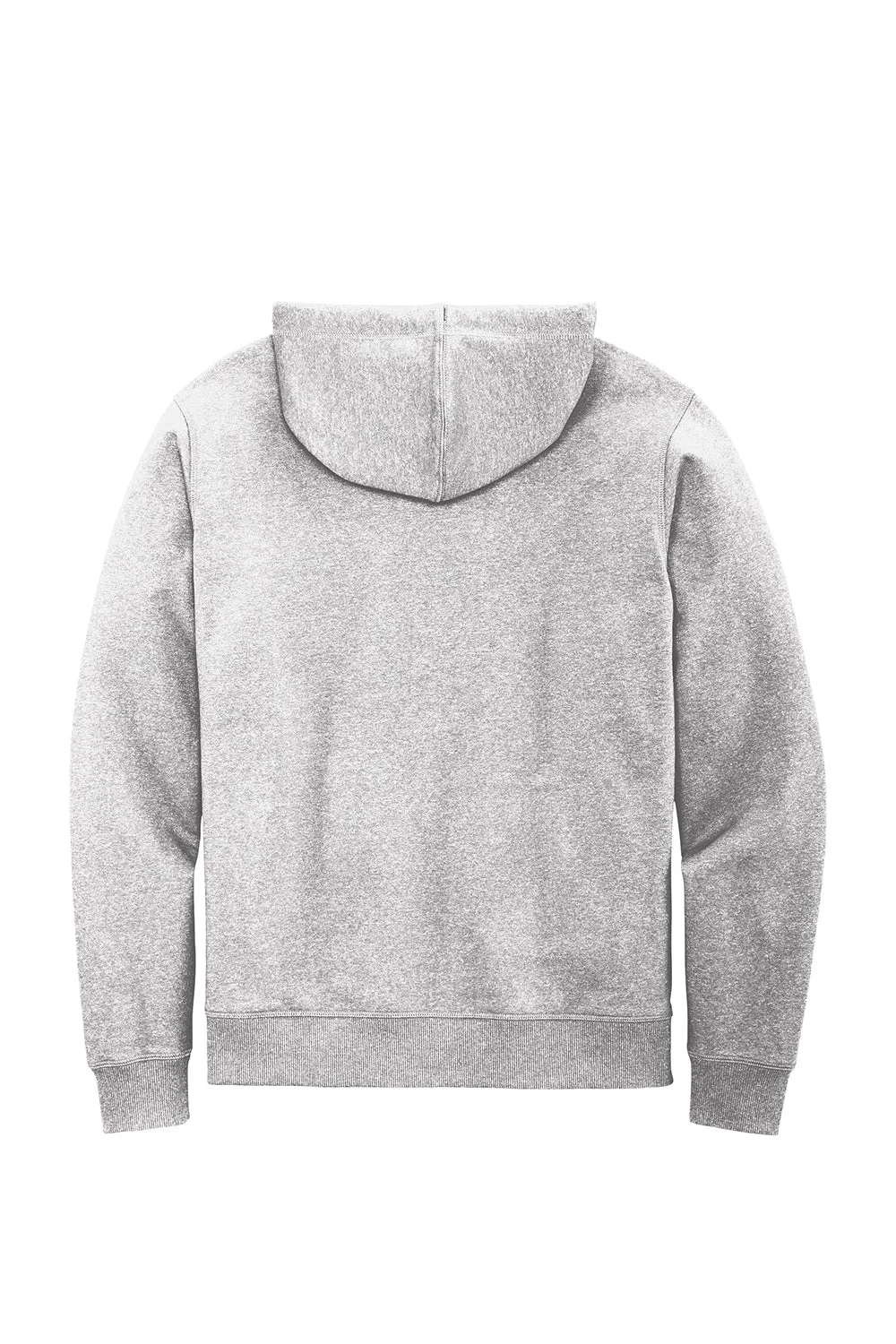 District Mens Re-Fleece Full Zip Hooded Sweatshirt Hoodie w/ Pockets - Heather Light Grey