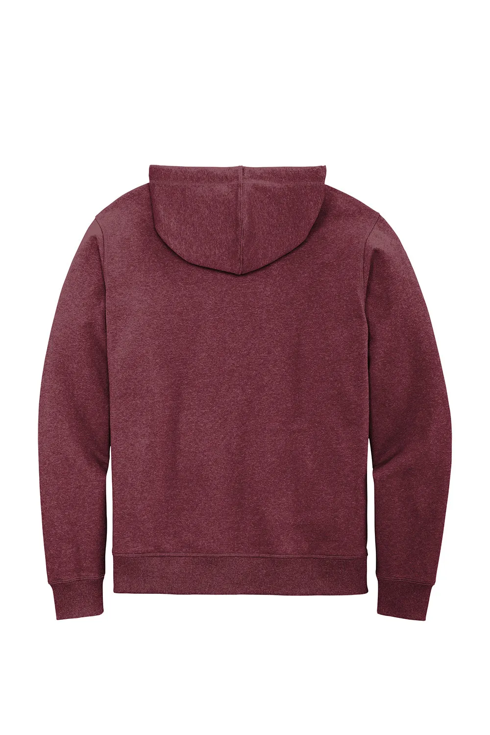 District Mens Re-Fleece Full Zip Hooded Sweatshirt Hoodie w/ Pockets - Heather Maroon