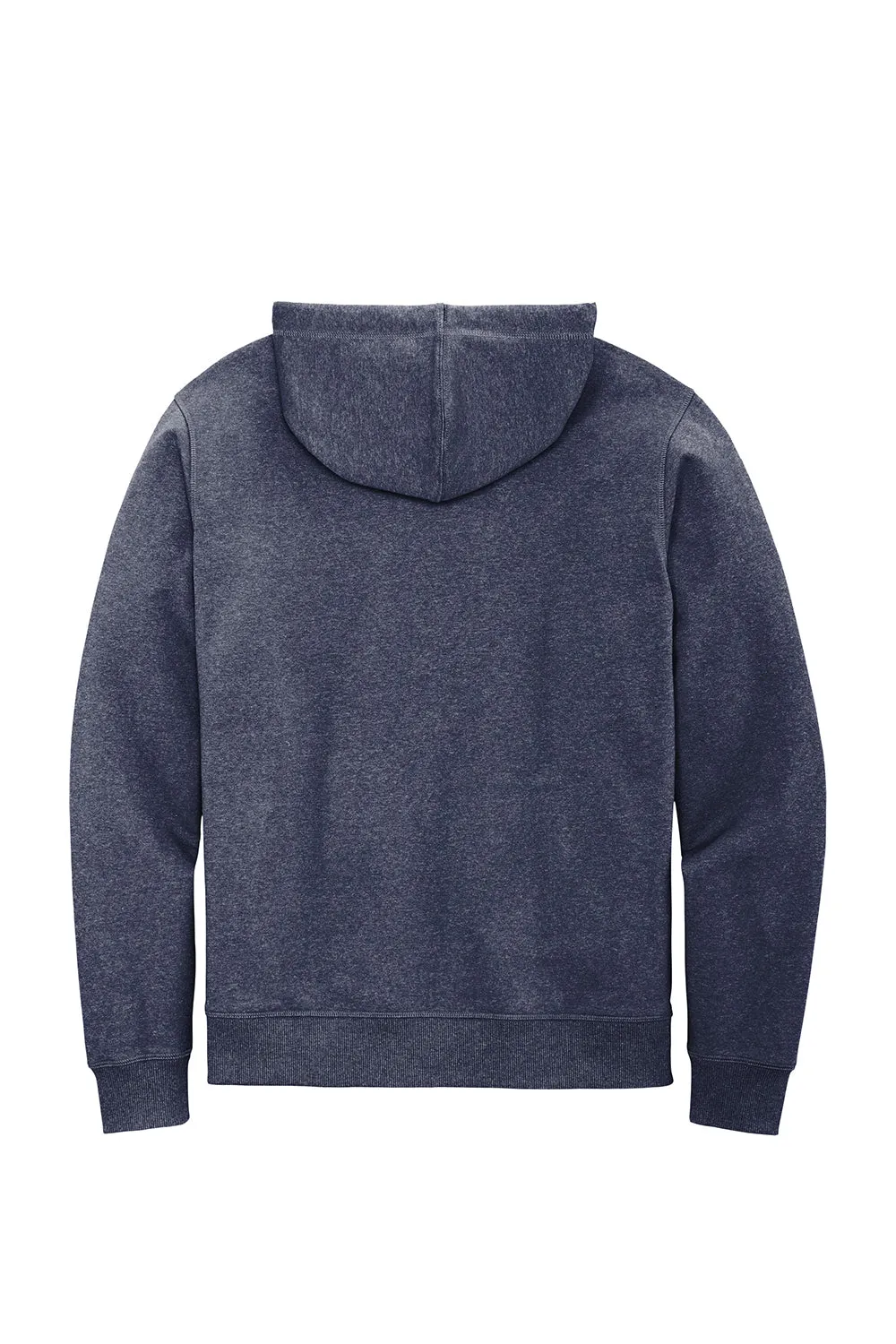 District Mens Re-Fleece Full Zip Hooded Sweatshirt Hoodie w/ Pockets - Heather Navy Blue