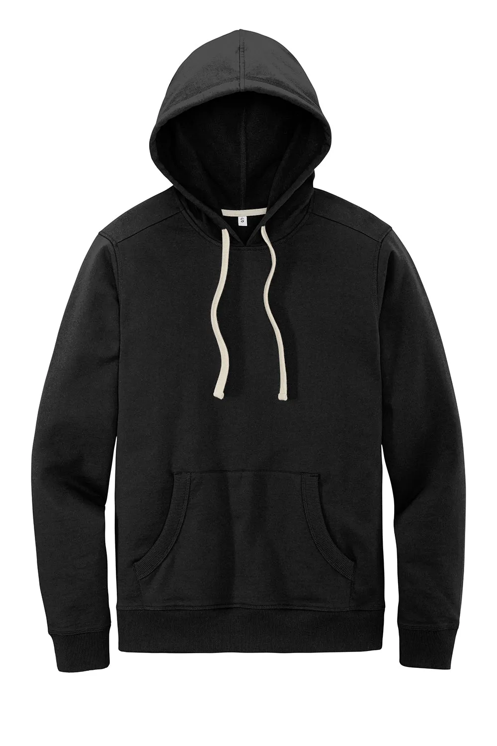 District Mens Re-Fleece Hooded Sweatshirt Hoodie w/ Pouch Pocket - Black