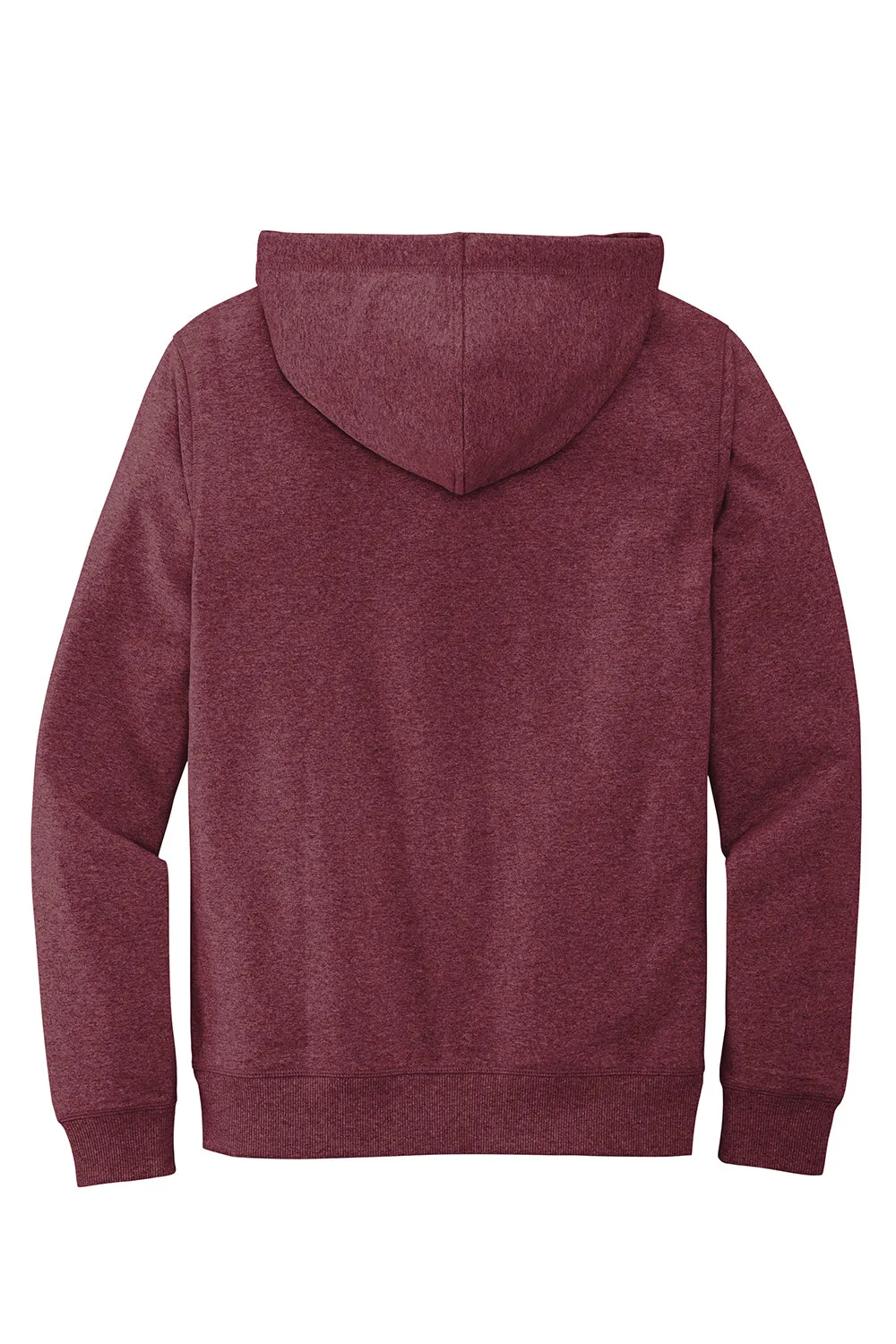 District Mens Re-Fleece Hooded Sweatshirt Hoodie w/ Pouch Pocket - Heather Maroon