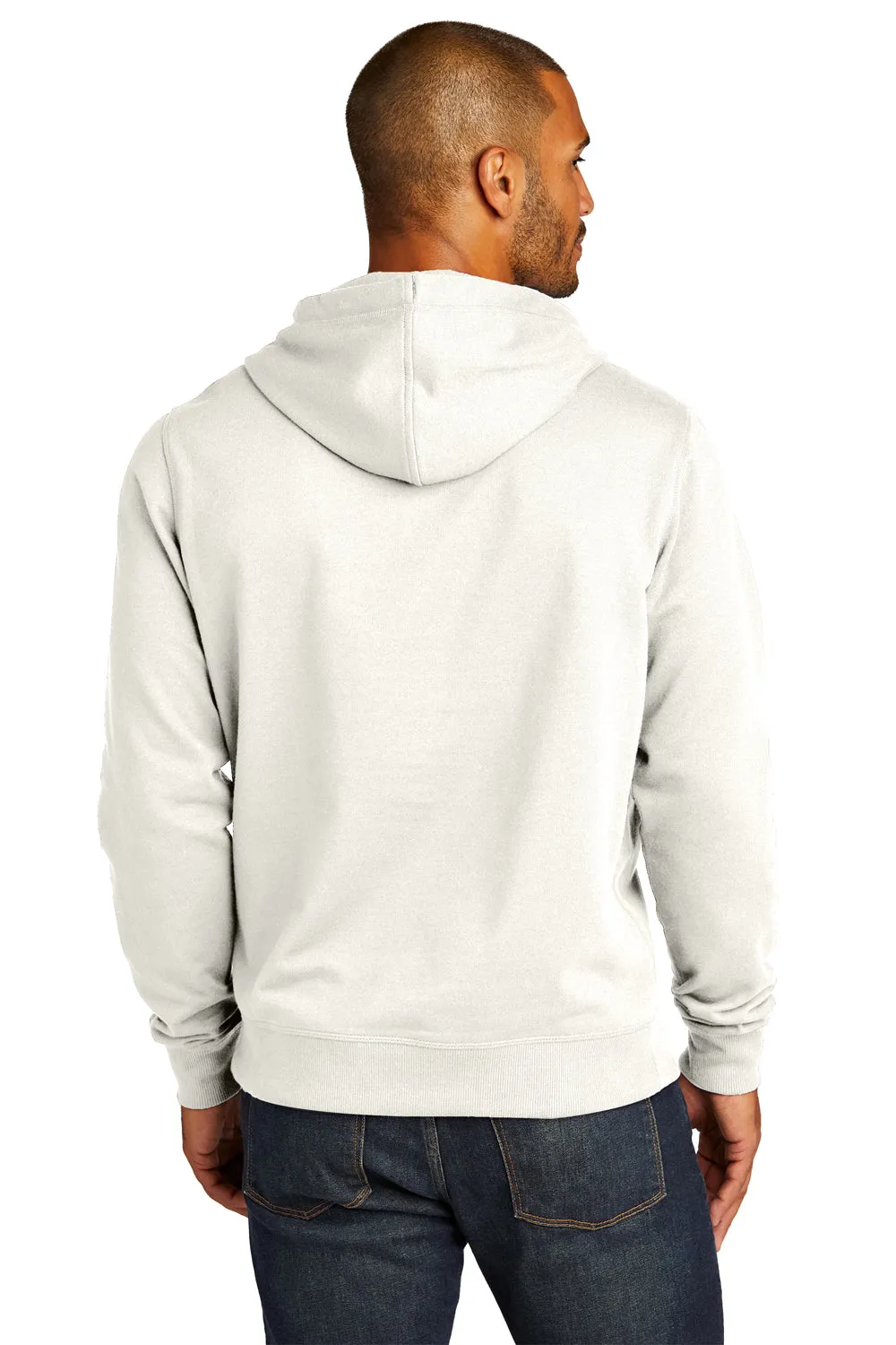 District Mens Re-Fleece Hooded Sweatshirt Hoodie w/ Pouch Pocket - Vintage White - Closeout