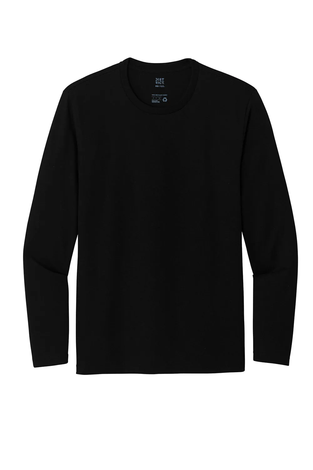 District Mens Re-Tee Long Sleeve Crewneck T-Shirt - Black