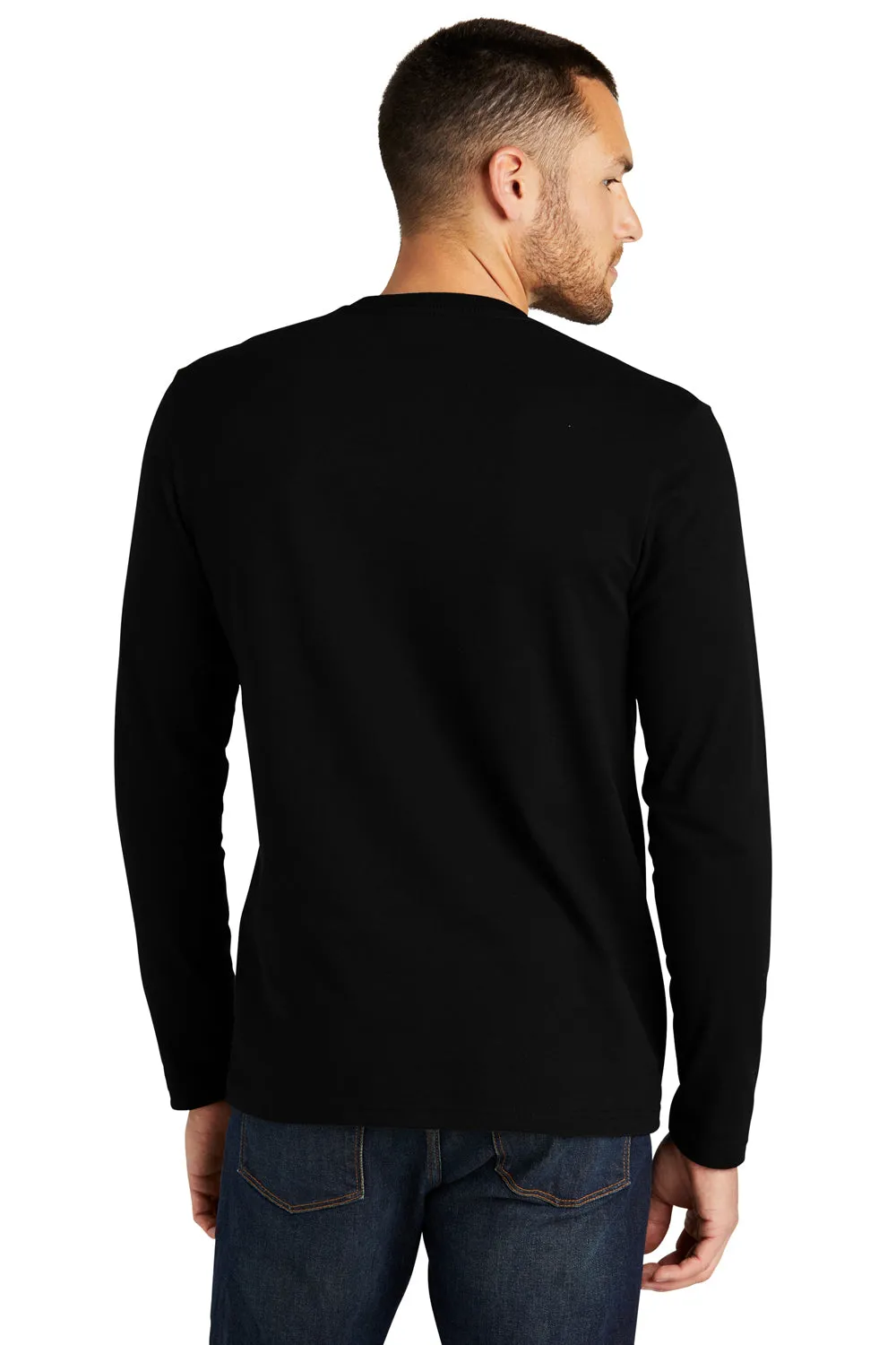 District Mens Re-Tee Long Sleeve Crewneck T-Shirt - Black