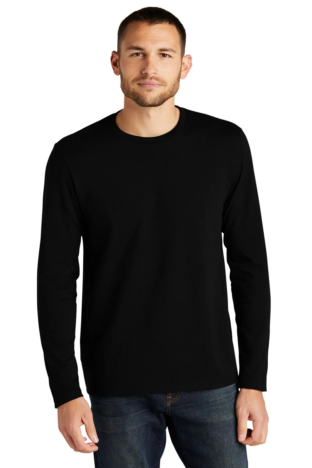 District Mens Re-Tee Long Sleeve Crewneck T-Shirt - Black