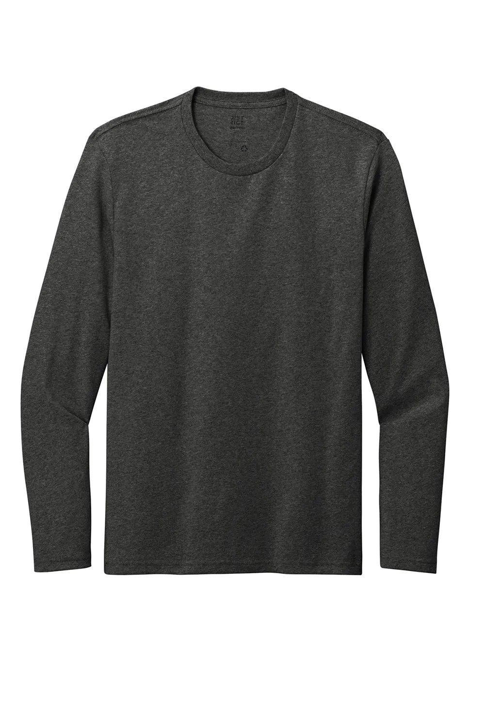 District Mens Re-Tee Long Sleeve Crewneck T-Shirt - Heather Charcoal Grey