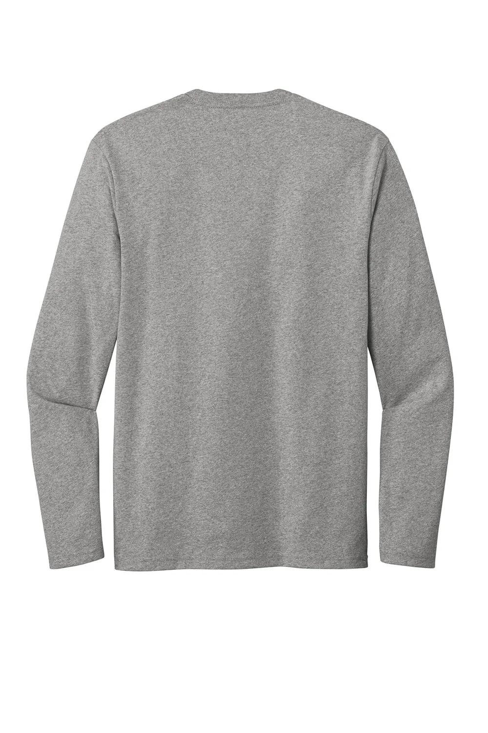 District Mens Re-Tee Long Sleeve Crewneck T-Shirt - Heather Light Grey