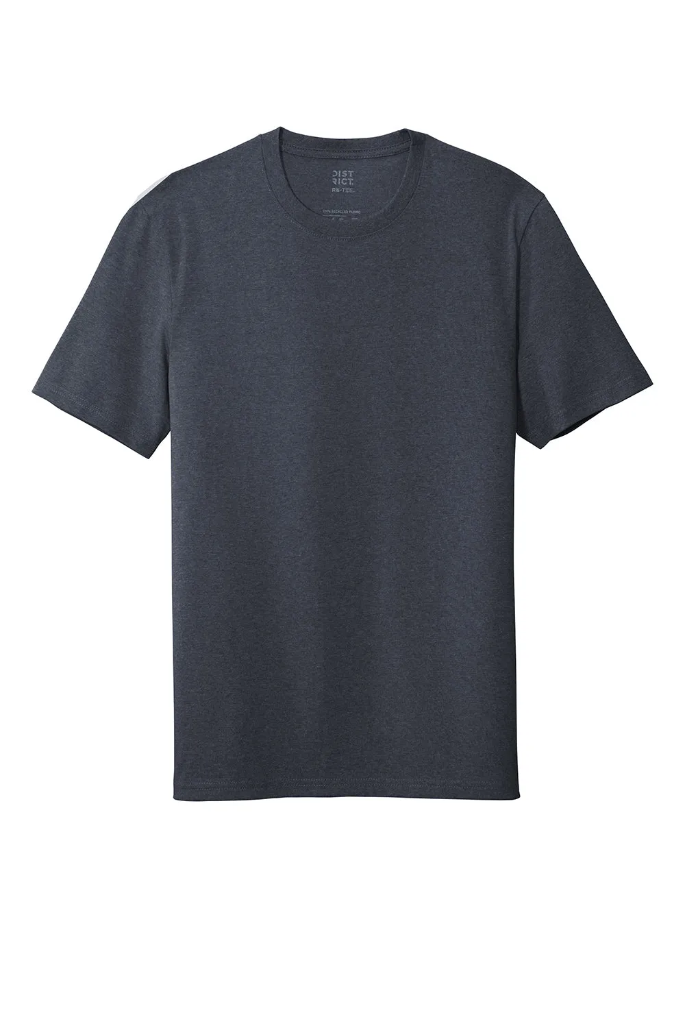 District Mens Re-Tee Short Sleeve Crewneck T-Shirt - Heather Navy Blue