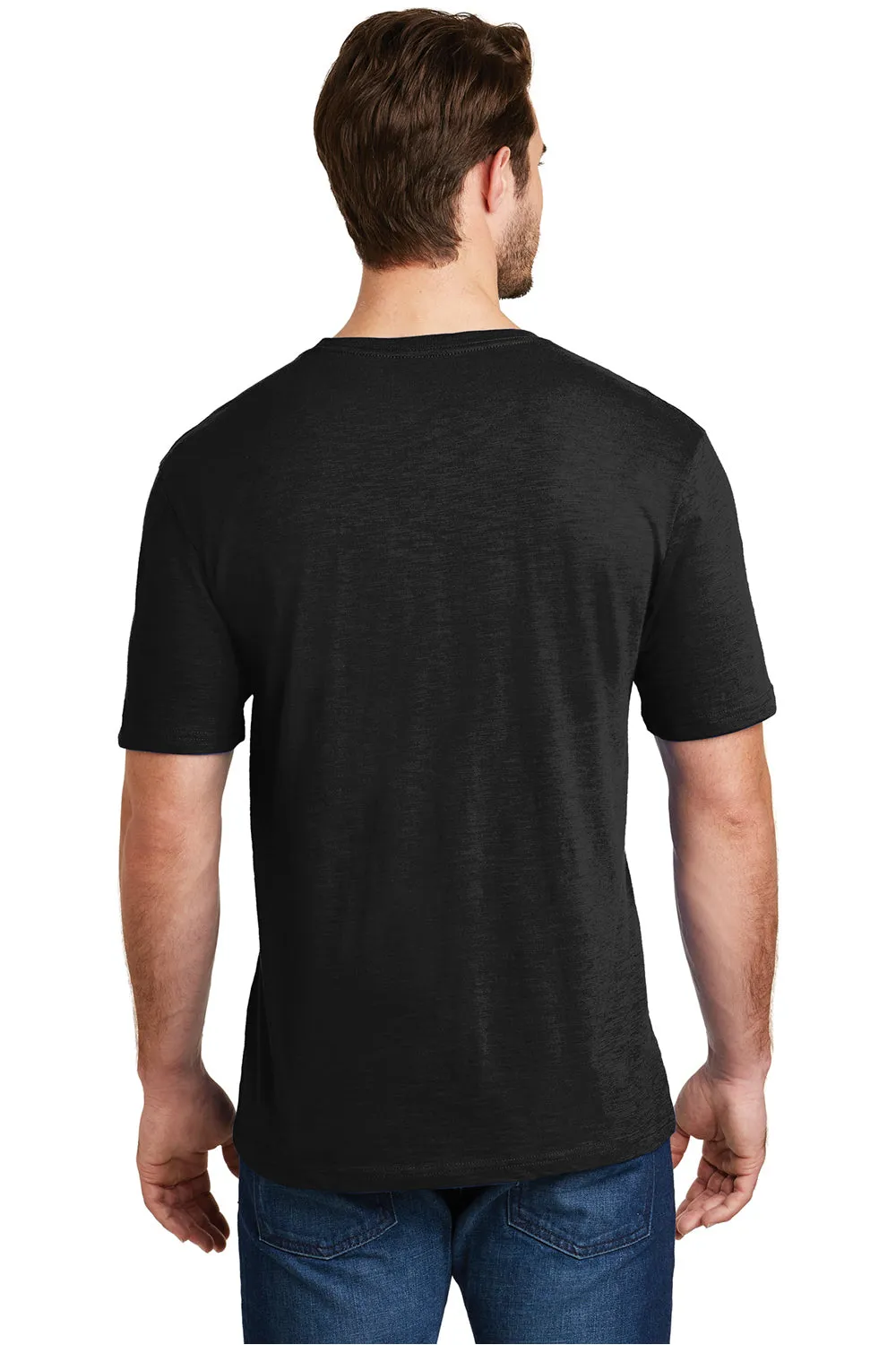 District Mens Super Slub Short Sleeve Crewneck T-Shirt - Black - Closeout