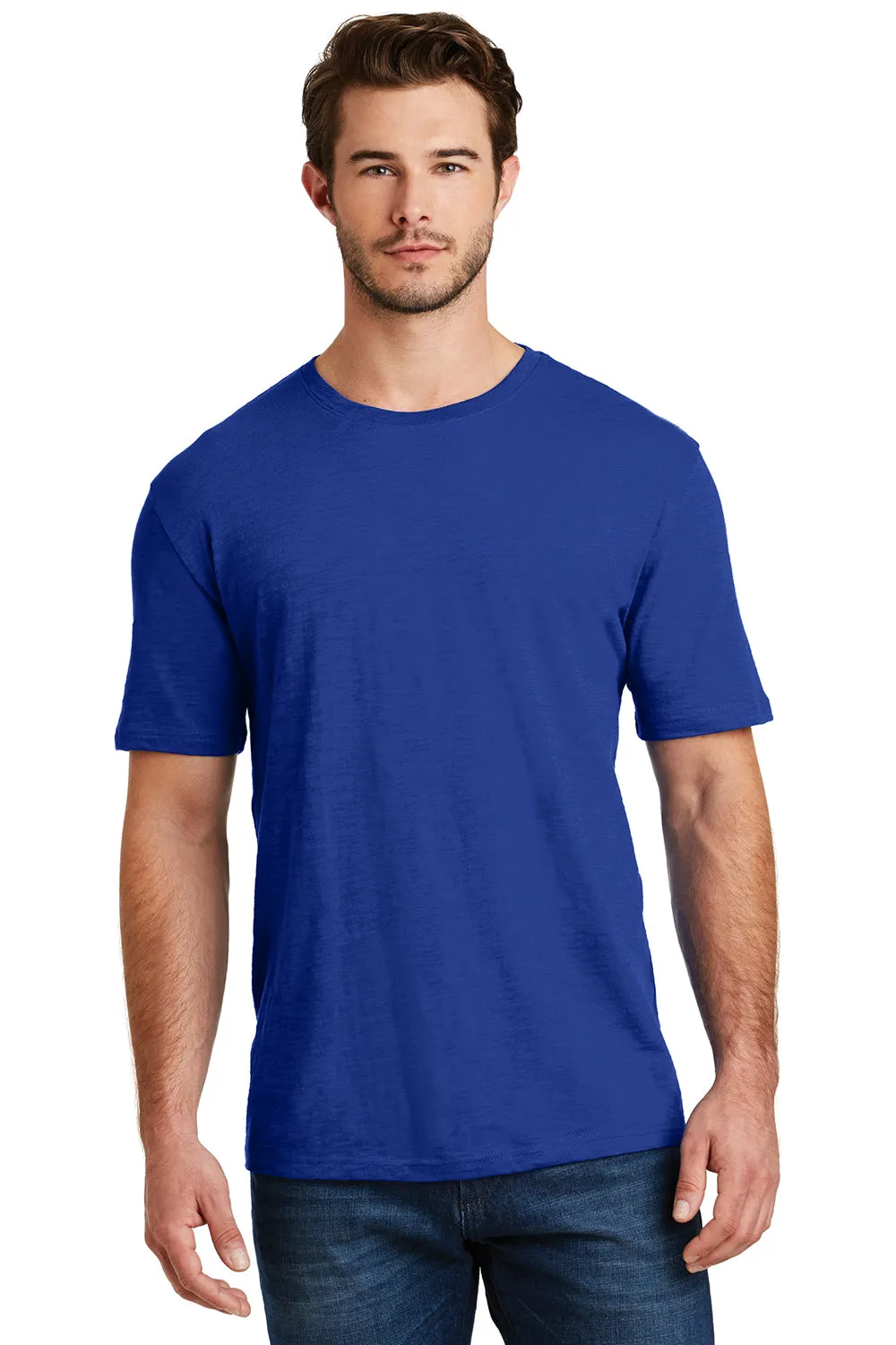 District Mens Super Slub Short Sleeve Crewneck T-Shirt - Deep Royal Blue - Closeout