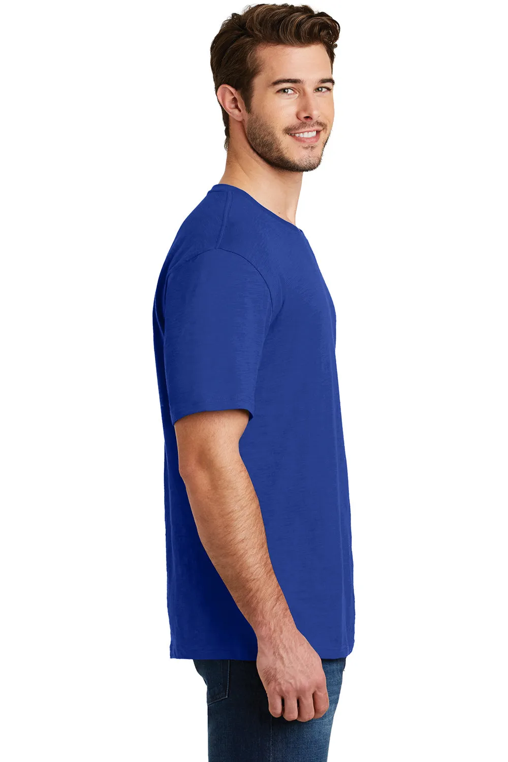 District Mens Super Slub Short Sleeve Crewneck T-Shirt - Deep Royal Blue - Closeout