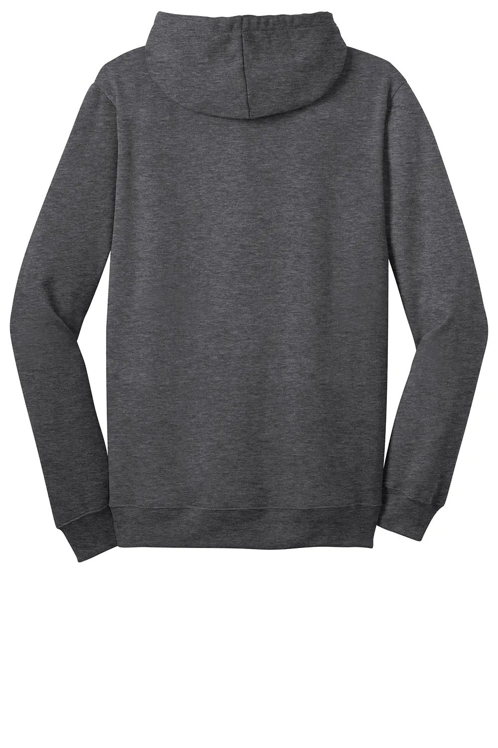 District Mens The Concert Fleece Full Zip Hooded Sweatshirt Hoodie w/ Pockets - Heather Charcoal Grey