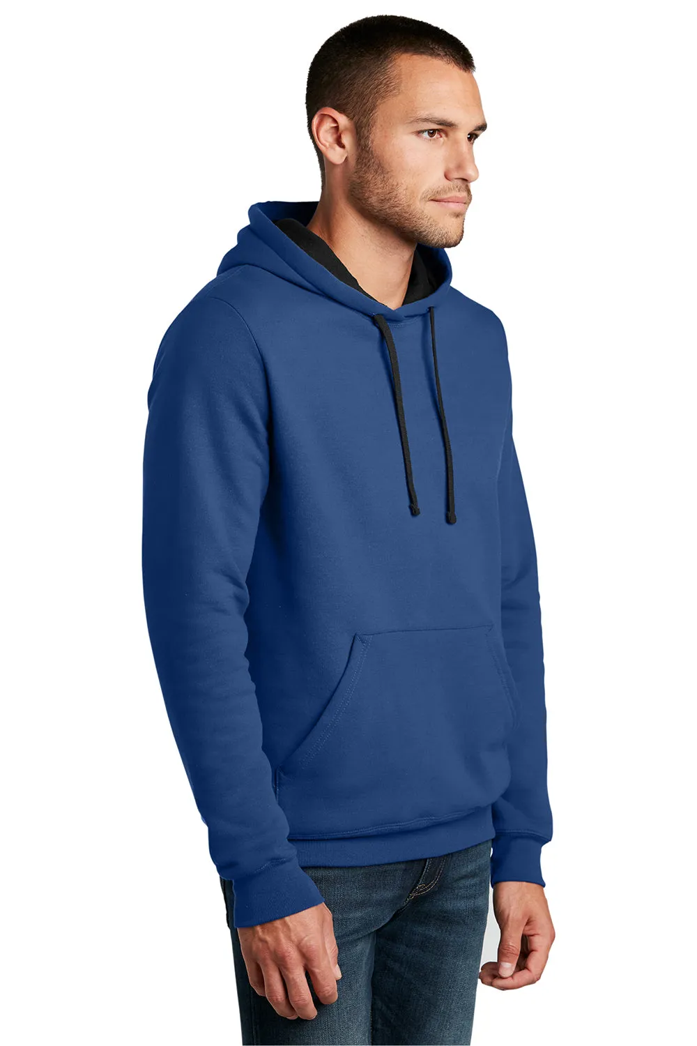 District Mens The Concert Fleece Hooded Sweatshirt Hoodie w/ Pouch Pocket - Deep Royal Blue