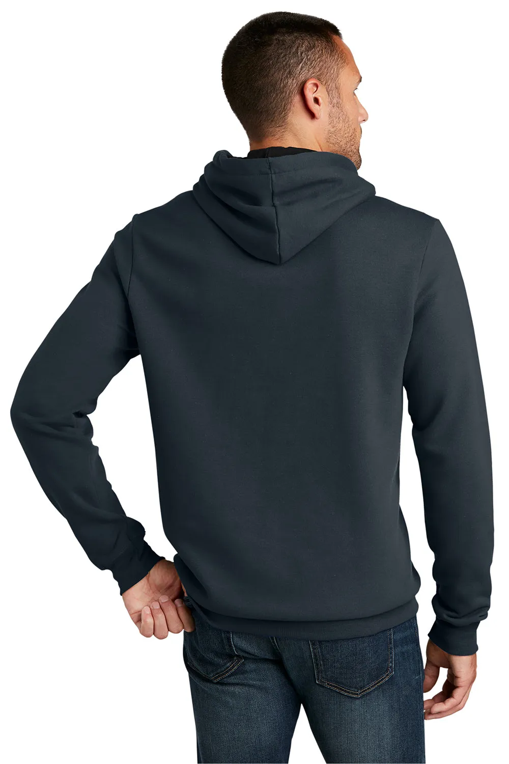 District Mens The Concert Fleece Hooded Sweatshirt Hoodie w/ Pouch Pocket - New Navy Blue