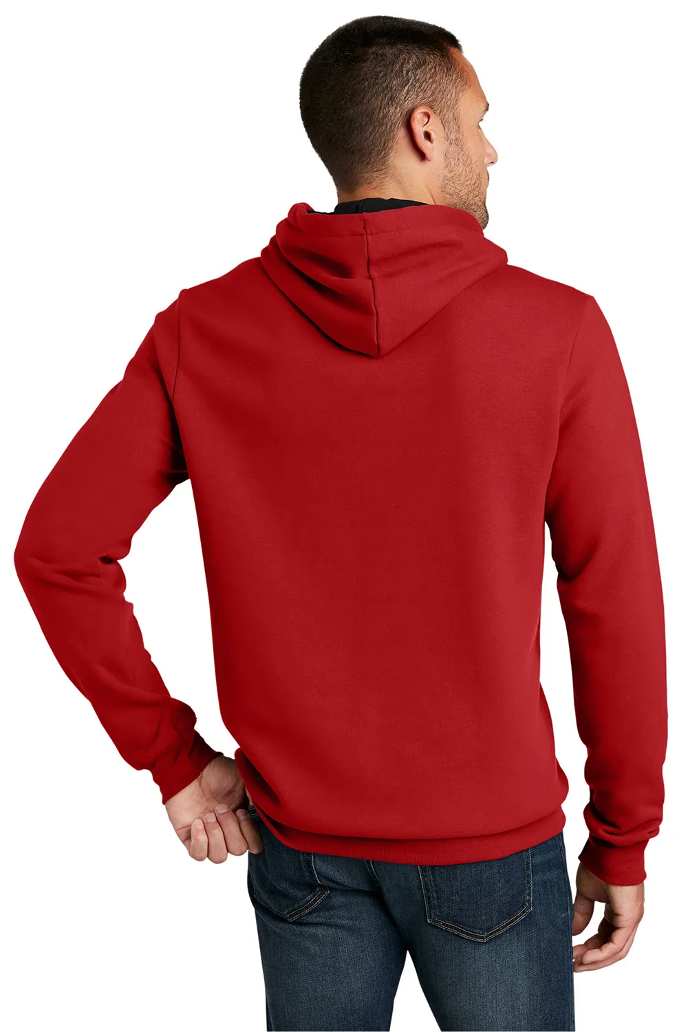 District Mens The Concert Fleece Hooded Sweatshirt Hoodie w/ Pouch Pocket - New Red