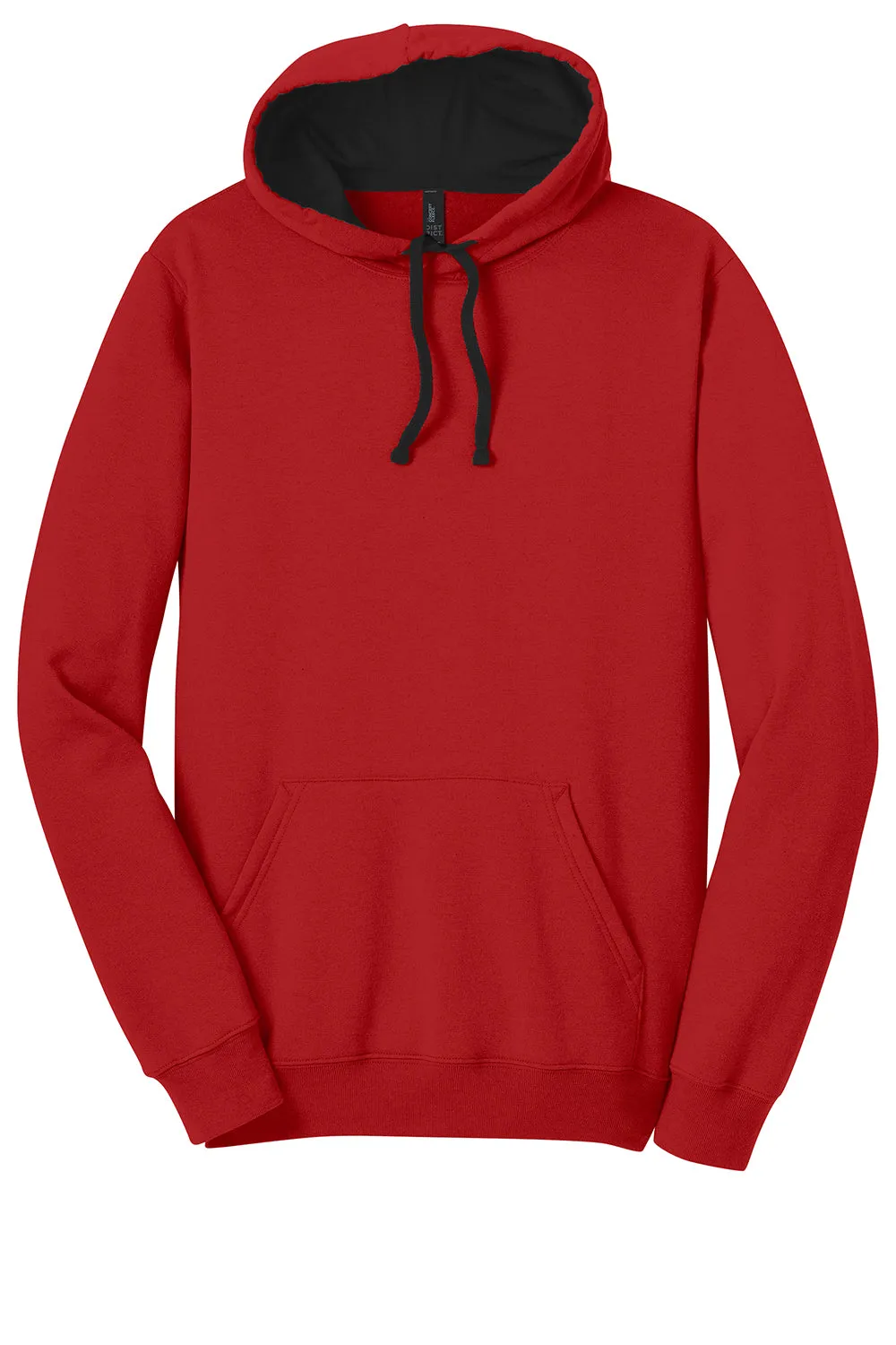 District Mens The Concert Fleece Hooded Sweatshirt Hoodie w/ Pouch Pocket - New Red