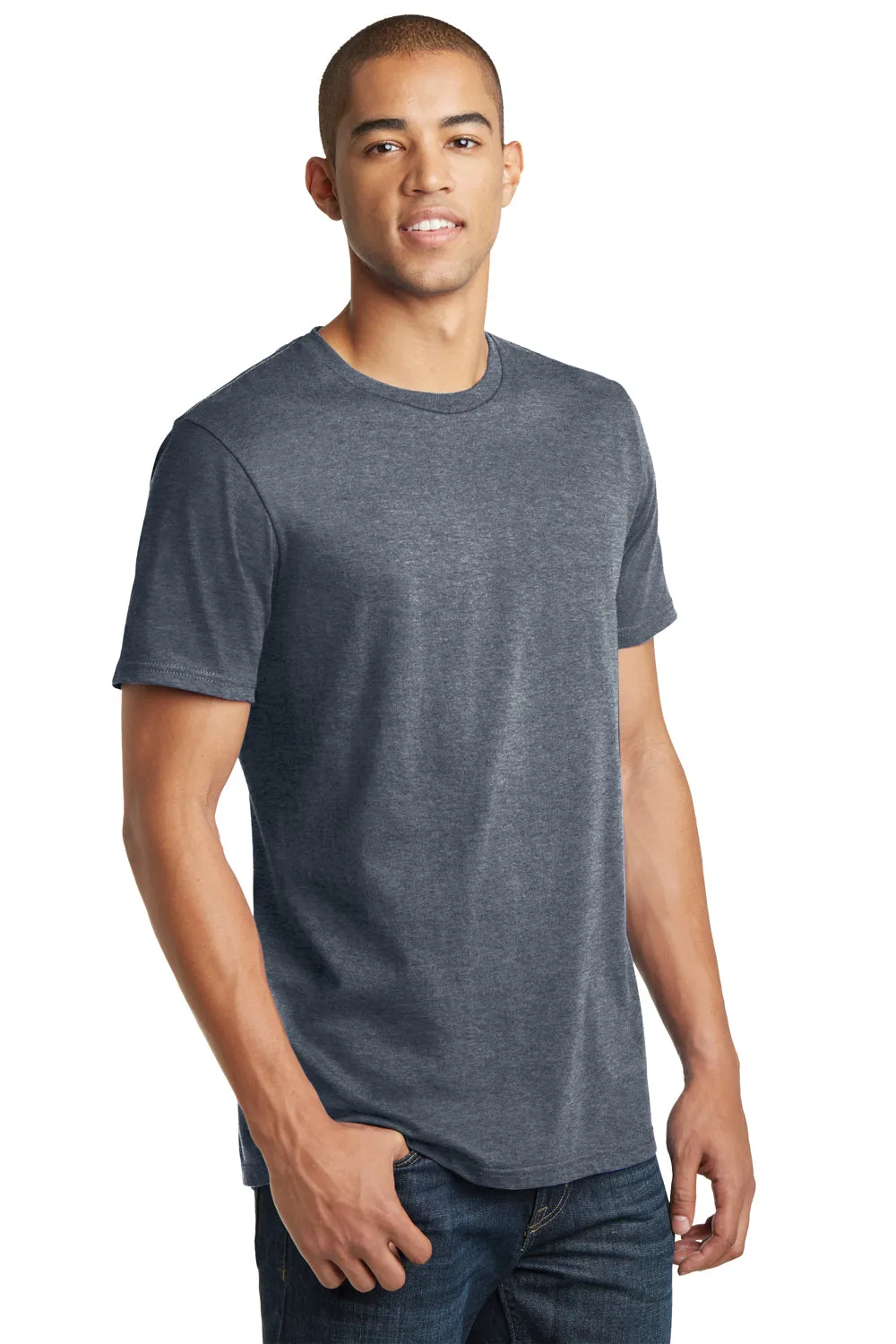District Mens The Concert Short Sleeve Crewneck T-Shirt - Heather Navy Blue