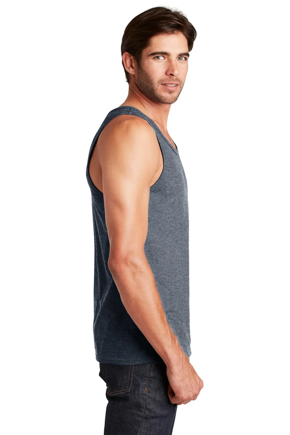 District Mens The Concert Tank Top - Heather Navy Blue