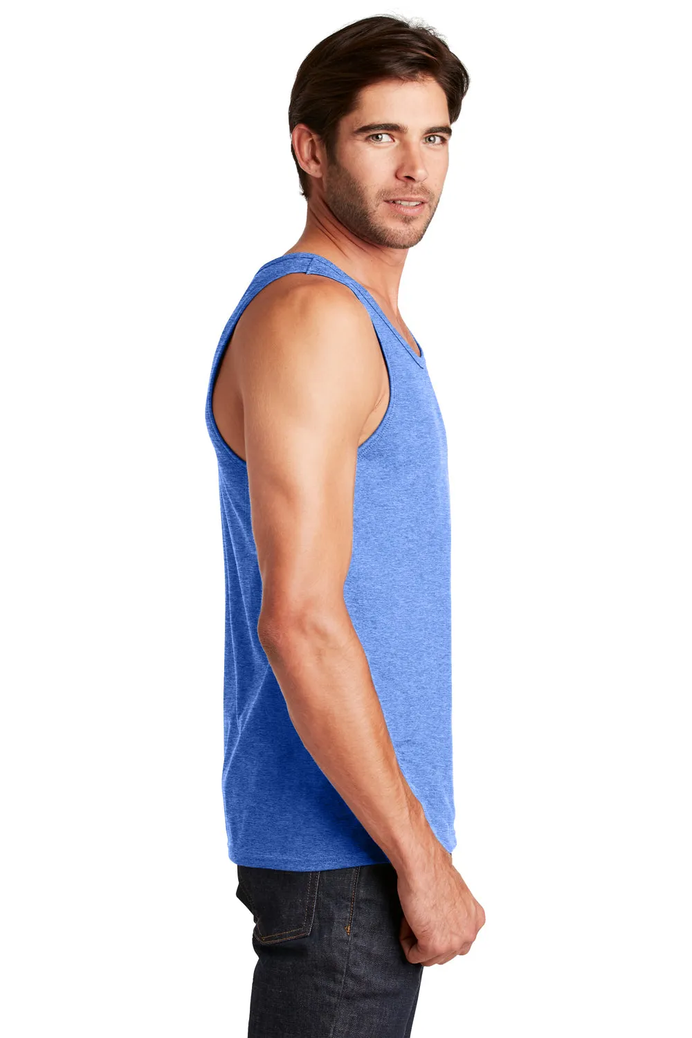 District Mens The Concert Tank Top - Heather Royal Blue