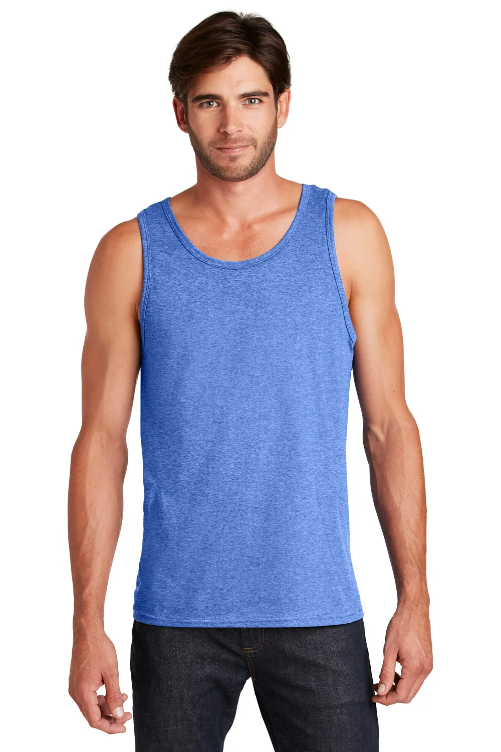 District Mens The Concert Tank Top - Heather Royal Blue