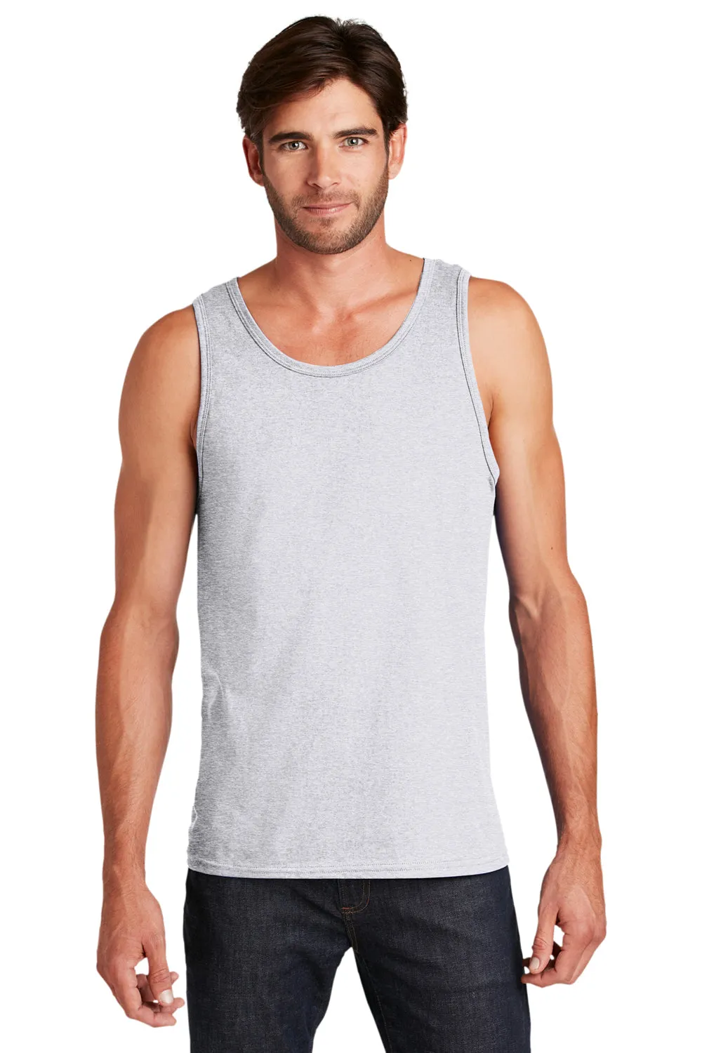 District Mens The Concert Tank Top - Heather White