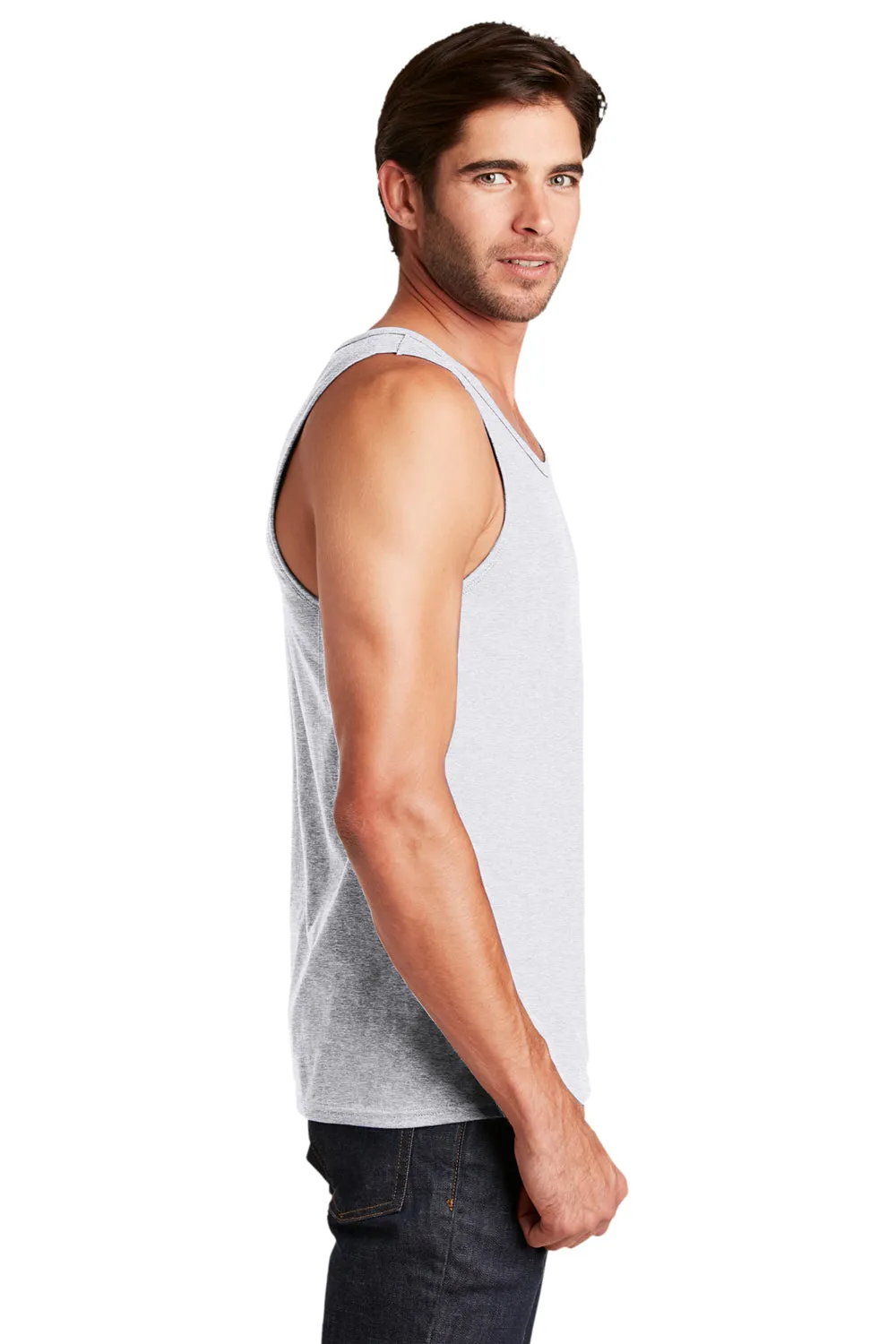 District Mens The Concert Tank Top - Heather White
