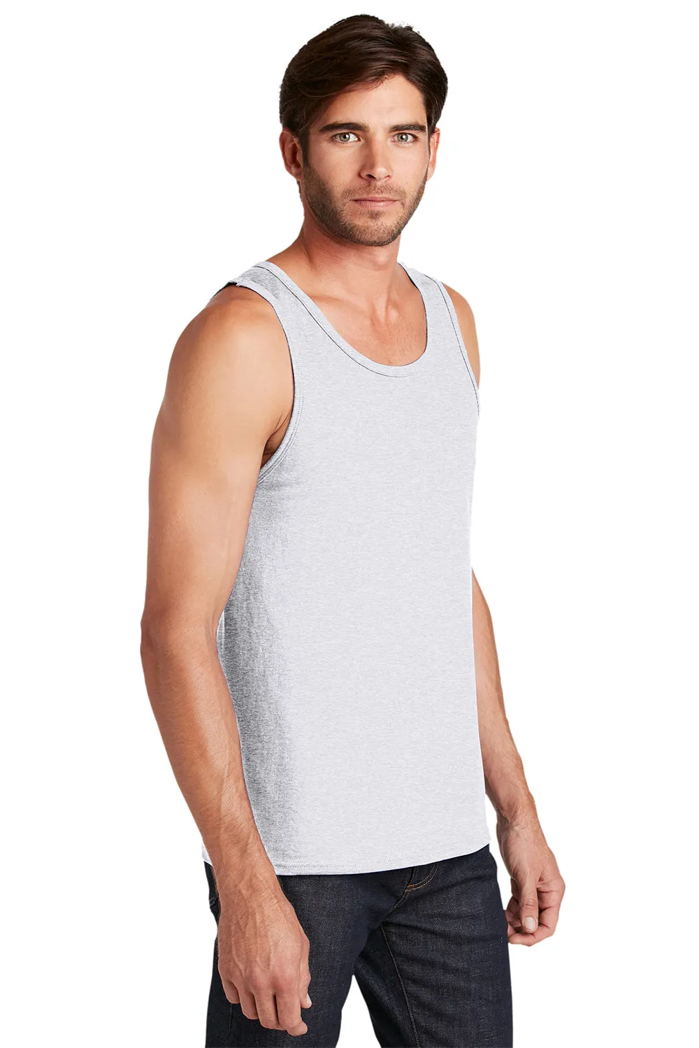 District Mens The Concert Tank Top - Heather White