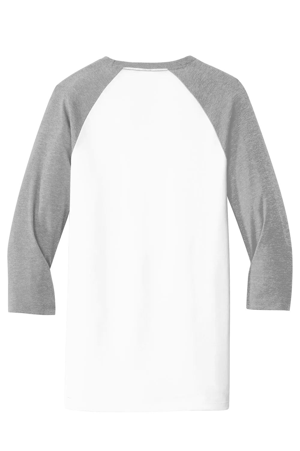 District Mens Very Important 3/4 Sleeve Crewneck T-Shirt - White/Heather Light Grey - Closeout