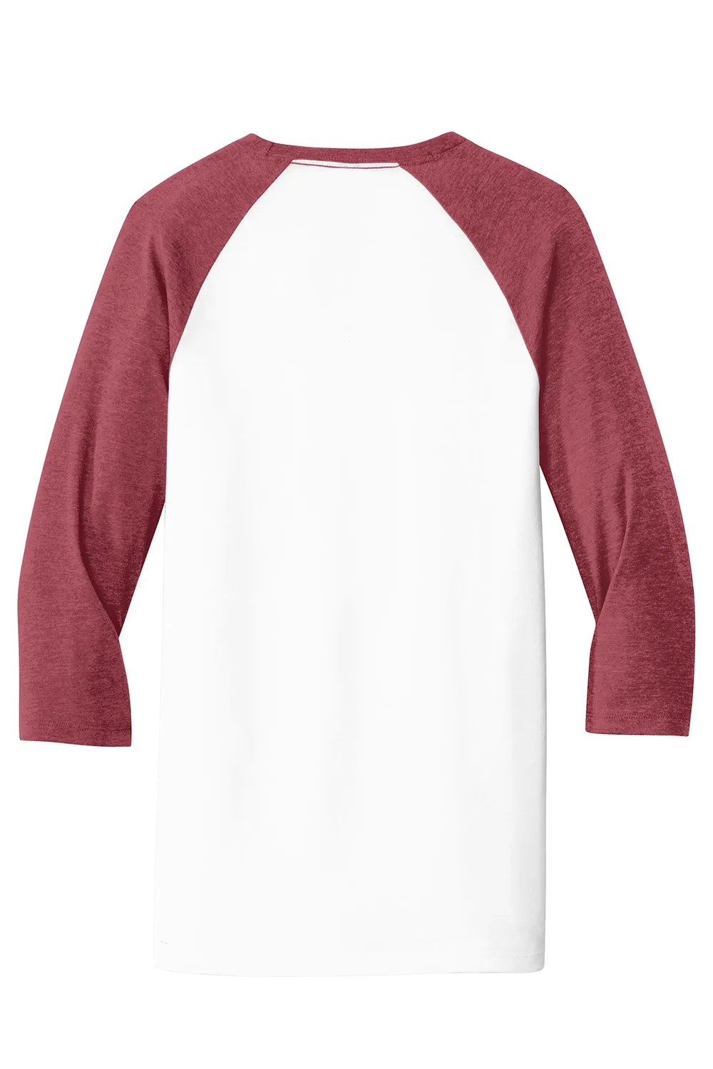District Mens Very Important 3/4 Sleeve Crewneck T-Shirt - White/Heather Red - Closeout
