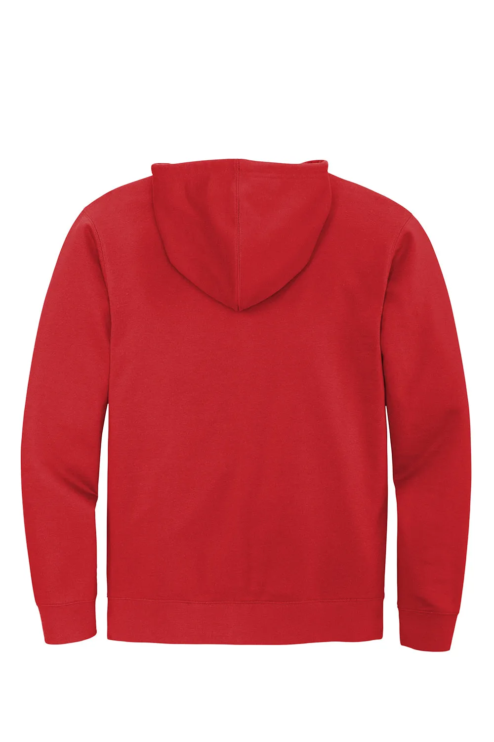 District Mens Very Important Fleece Full Zip Hooded Sweatshirt Hoodie w/ Pockets - Classic Red