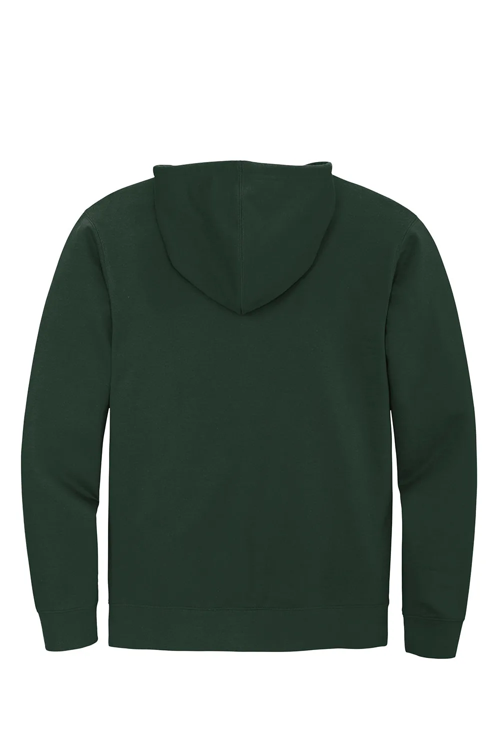District Mens Very Important Fleece Full Zip Hooded Sweatshirt Hoodie w/ Pockets - Forest Green