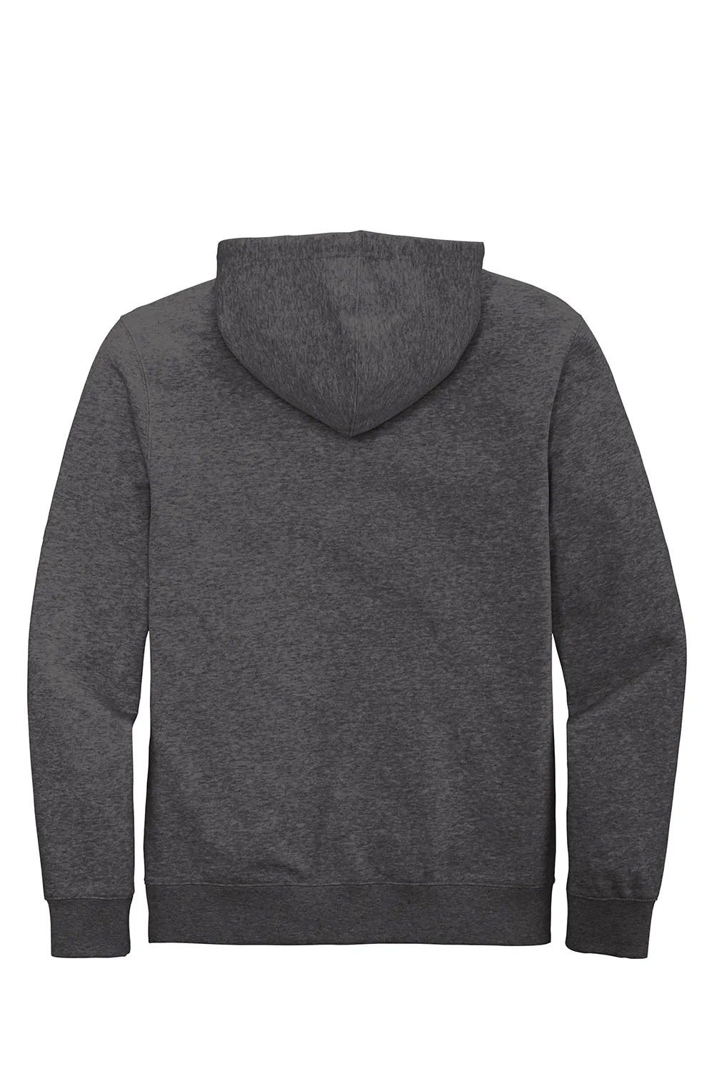 District Mens Very Important Fleece Full Zip Hooded Sweatshirt Hoodie w/ Pockets - Heather Charcoal Grey