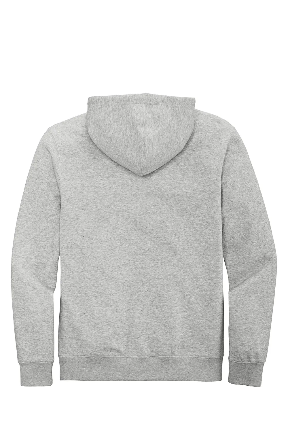 District Mens Very Important Fleece Full Zip Hooded Sweatshirt Hoodie w/ Pockets - Heather Light Grey