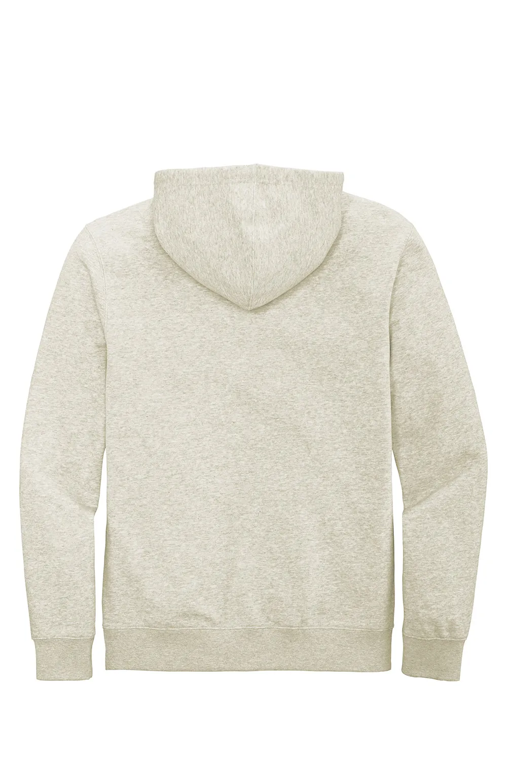 District Mens Very Important Fleece Full Zip Hooded Sweatshirt Hoodie w/ Pockets - Heather Oatmeal