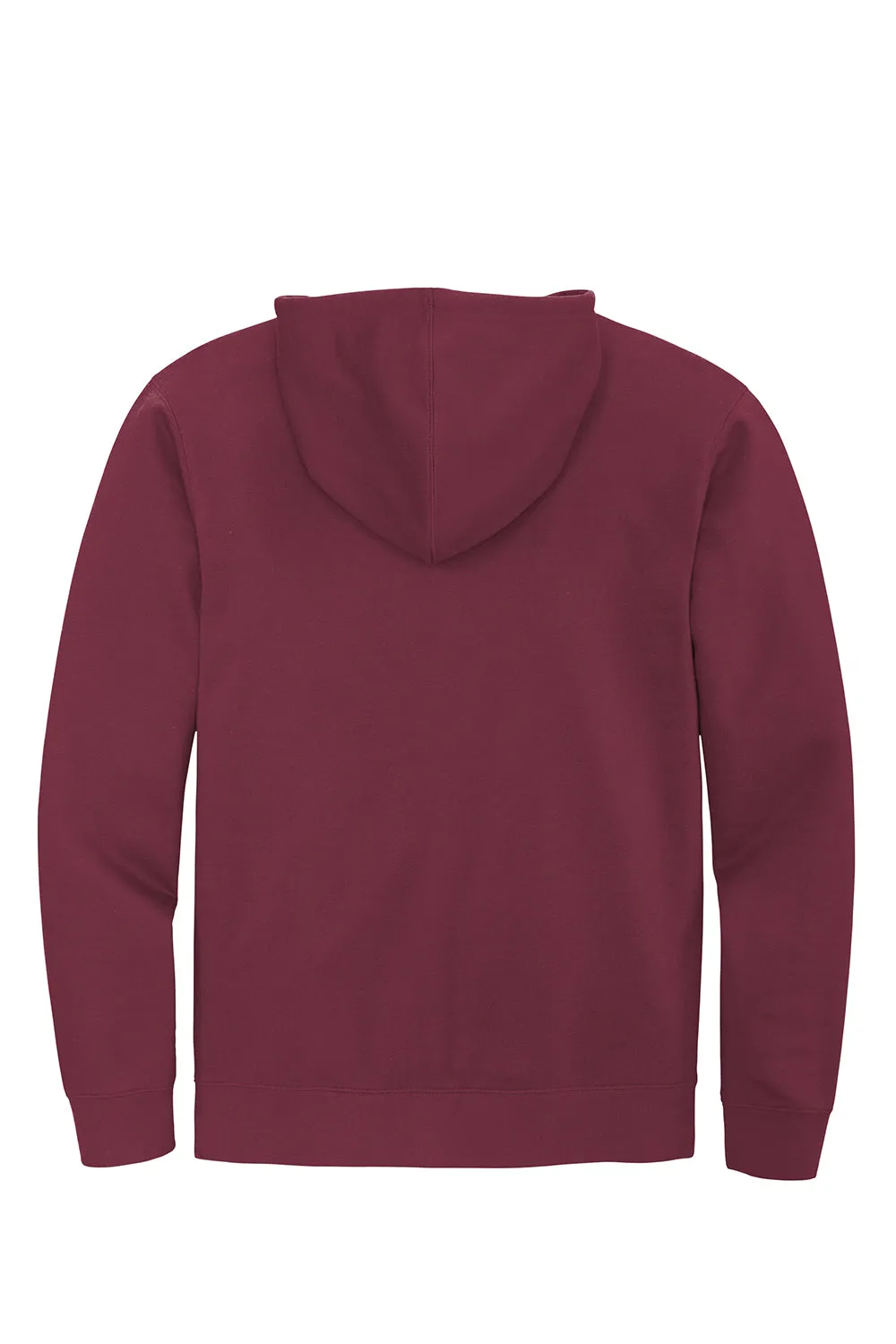 District Mens Very Important Fleece Full Zip Hooded Sweatshirt Hoodie w/ Pockets - Plum Purple