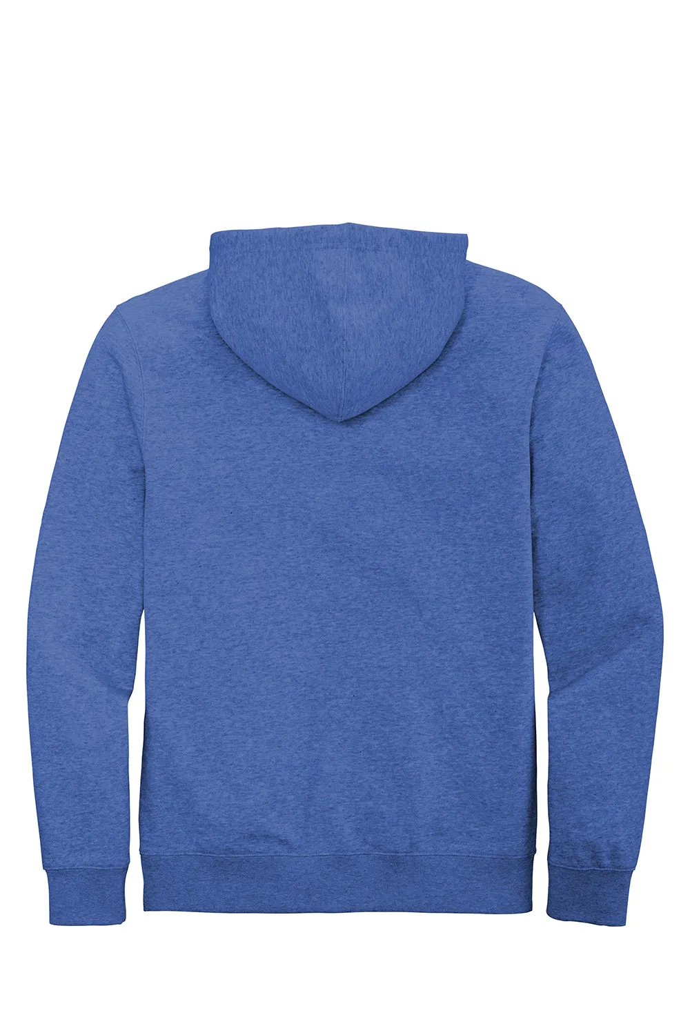 District Mens Very Important Fleece Full Zip Hooded Sweatshirt Hoodie w/ Pockets - Royal Blue Frost
