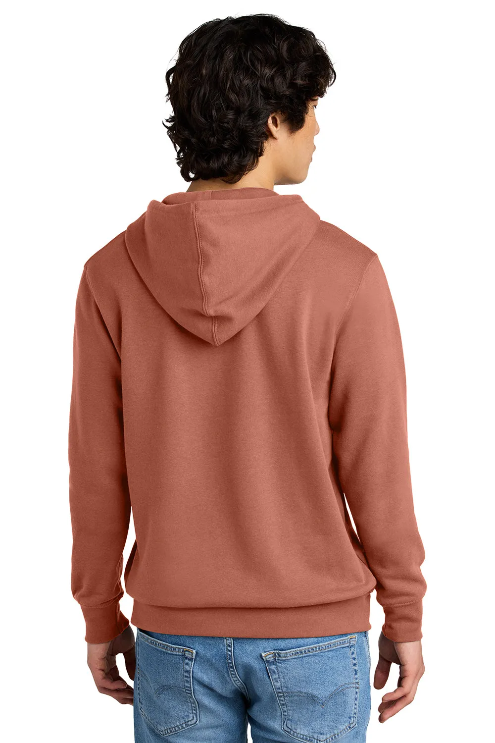 District Mens Very Important Fleece Hooded Sweatshirt Hoodie w/ Pouch Pocket - Desert Rose