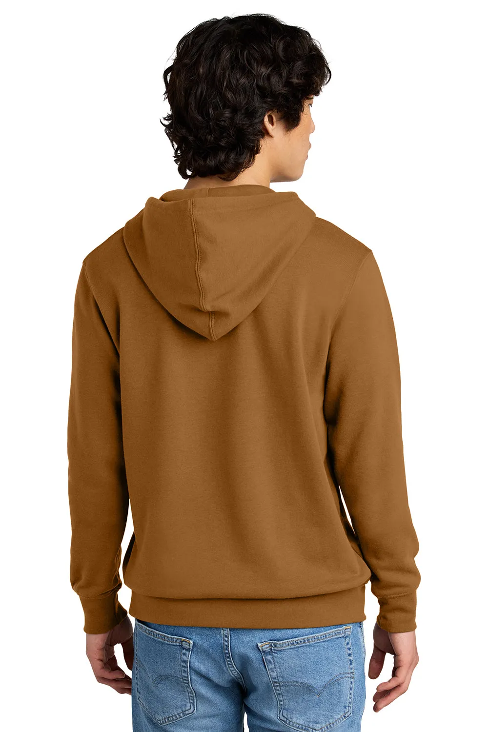 District Mens Very Important Fleece Hooded Sweatshirt Hoodie w/ Pouch Pocket - Duck Brown