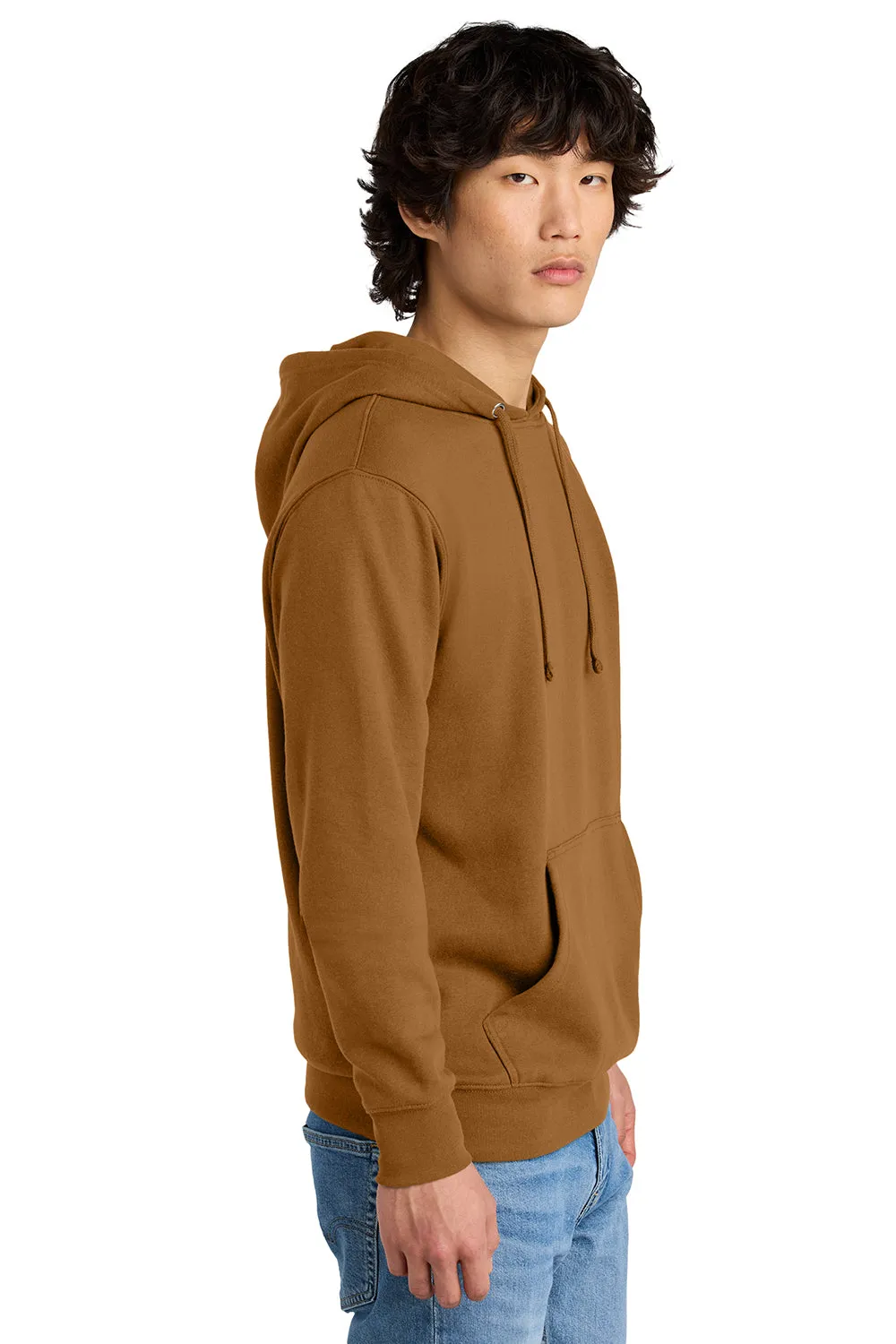 District Mens Very Important Fleece Hooded Sweatshirt Hoodie w/ Pouch Pocket - Duck Brown