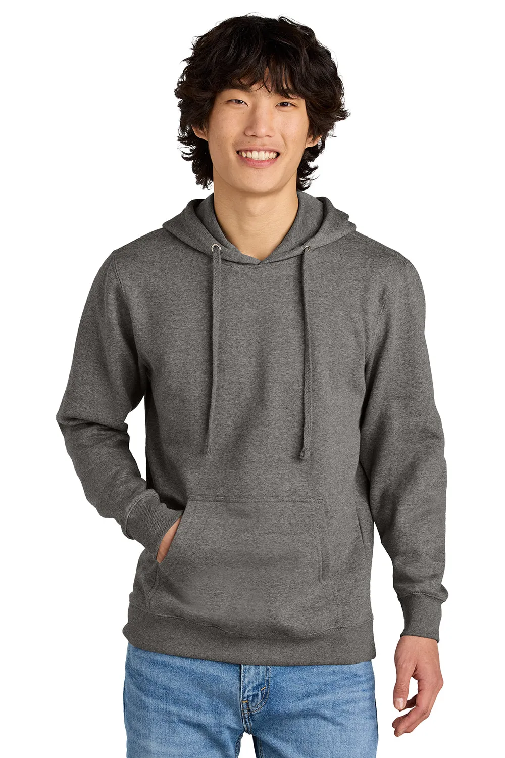 District Mens Very Important Fleece Hooded Sweatshirt Hoodie w/ Pouch Pocket - Grey Frost