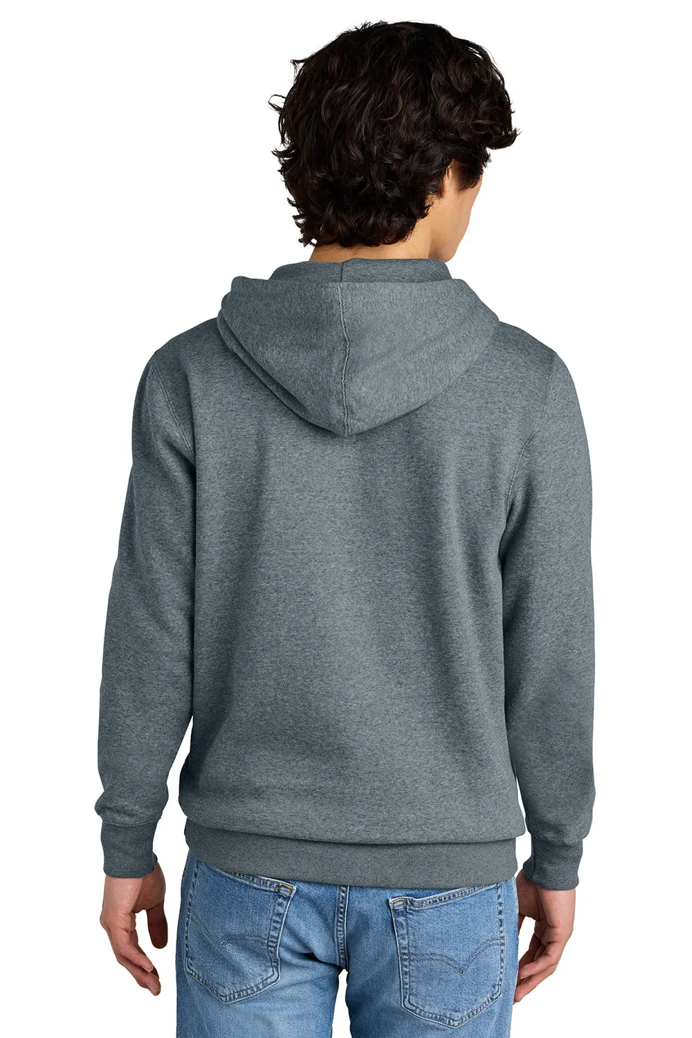 District Mens Very Important Fleece Hooded Sweatshirt Hoodie w/ Pouch Pocket - Heather Flint Blue