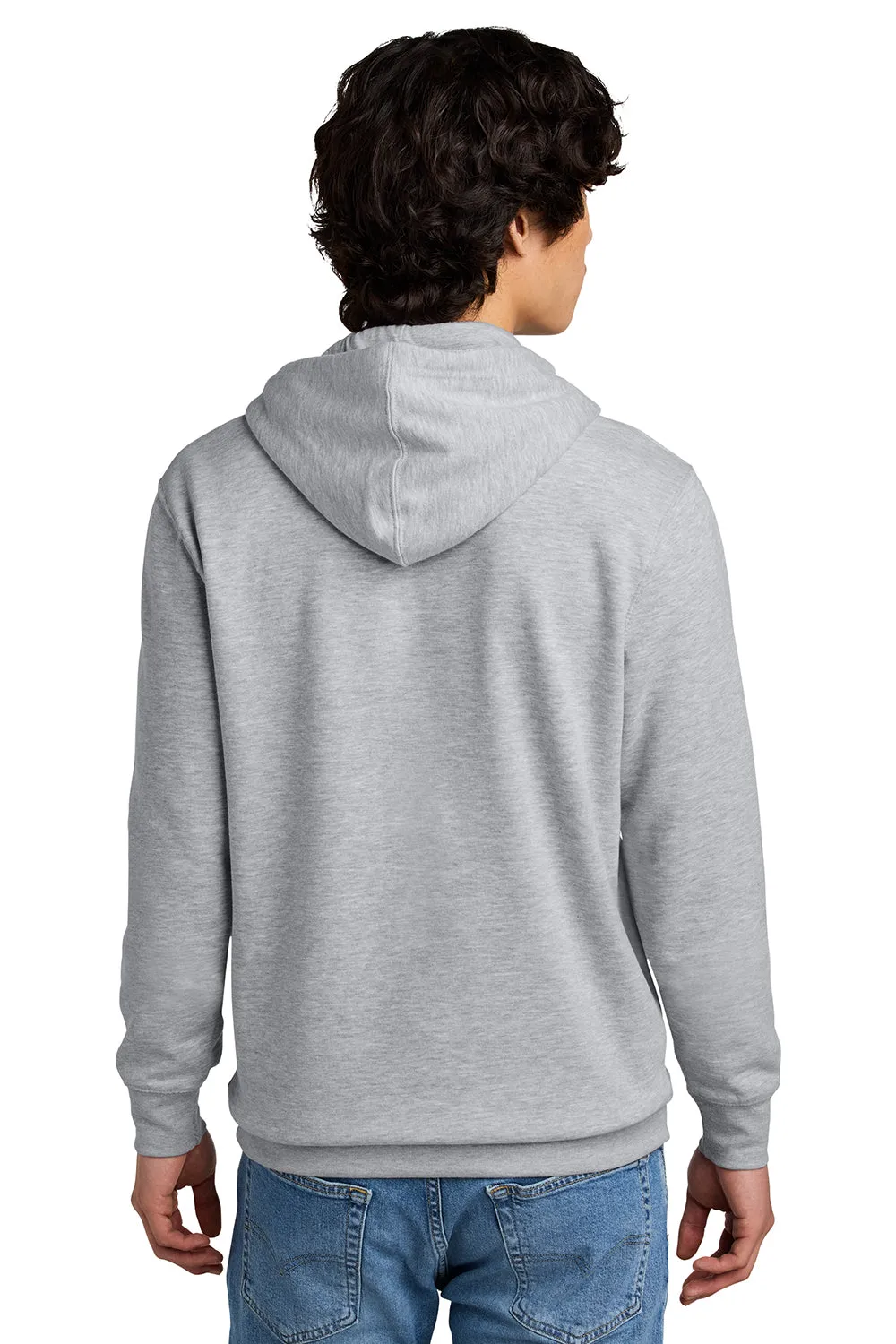 District Mens Very Important Fleece Hooded Sweatshirt Hoodie w/ Pouch Pocket - Heather Light Grey