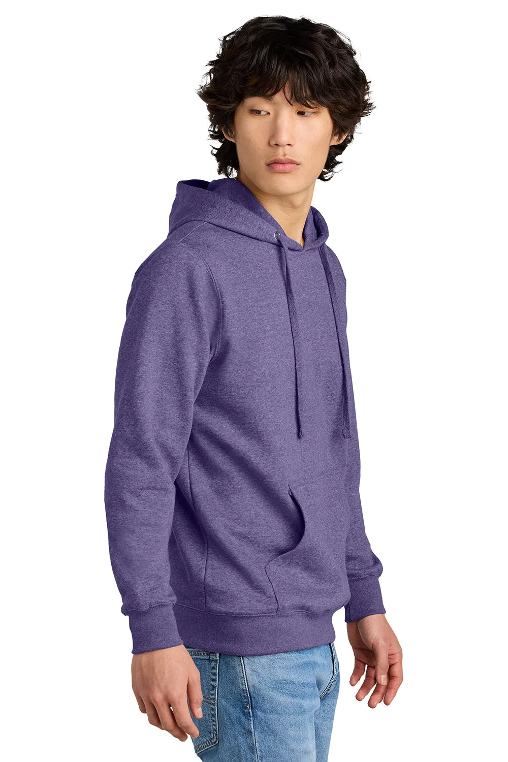 District Mens Very Important Fleece Hooded Sweatshirt Hoodie w/ Pouch Pocket - Heather Purple