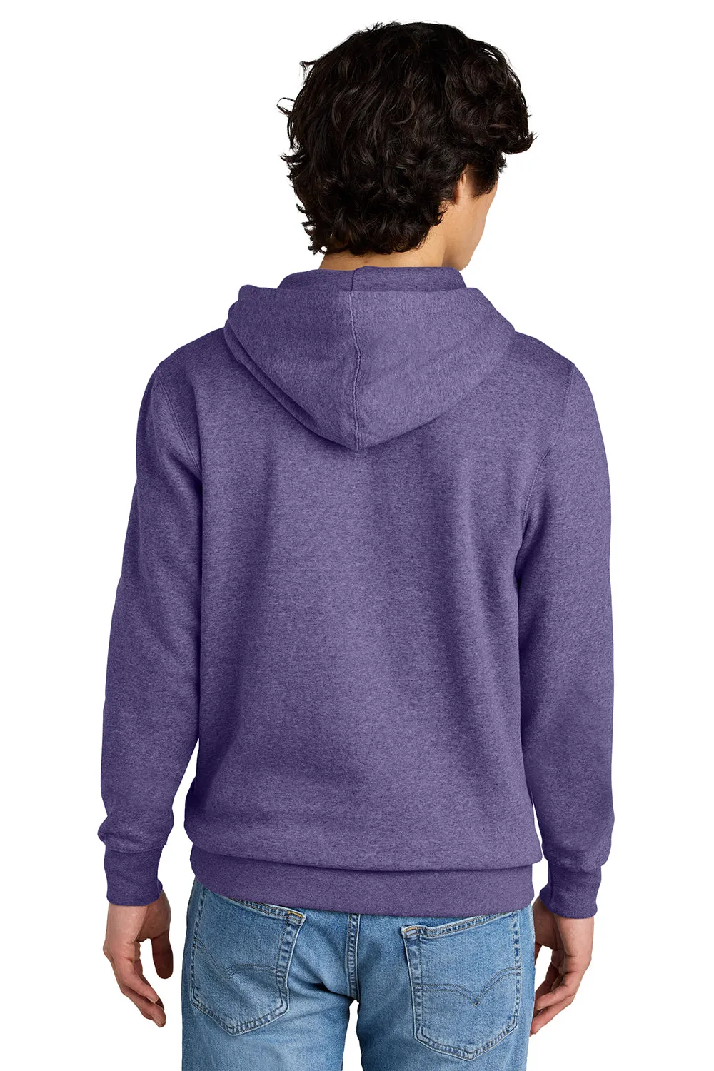 District Mens Very Important Fleece Hooded Sweatshirt Hoodie w/ Pouch Pocket - Heather Purple