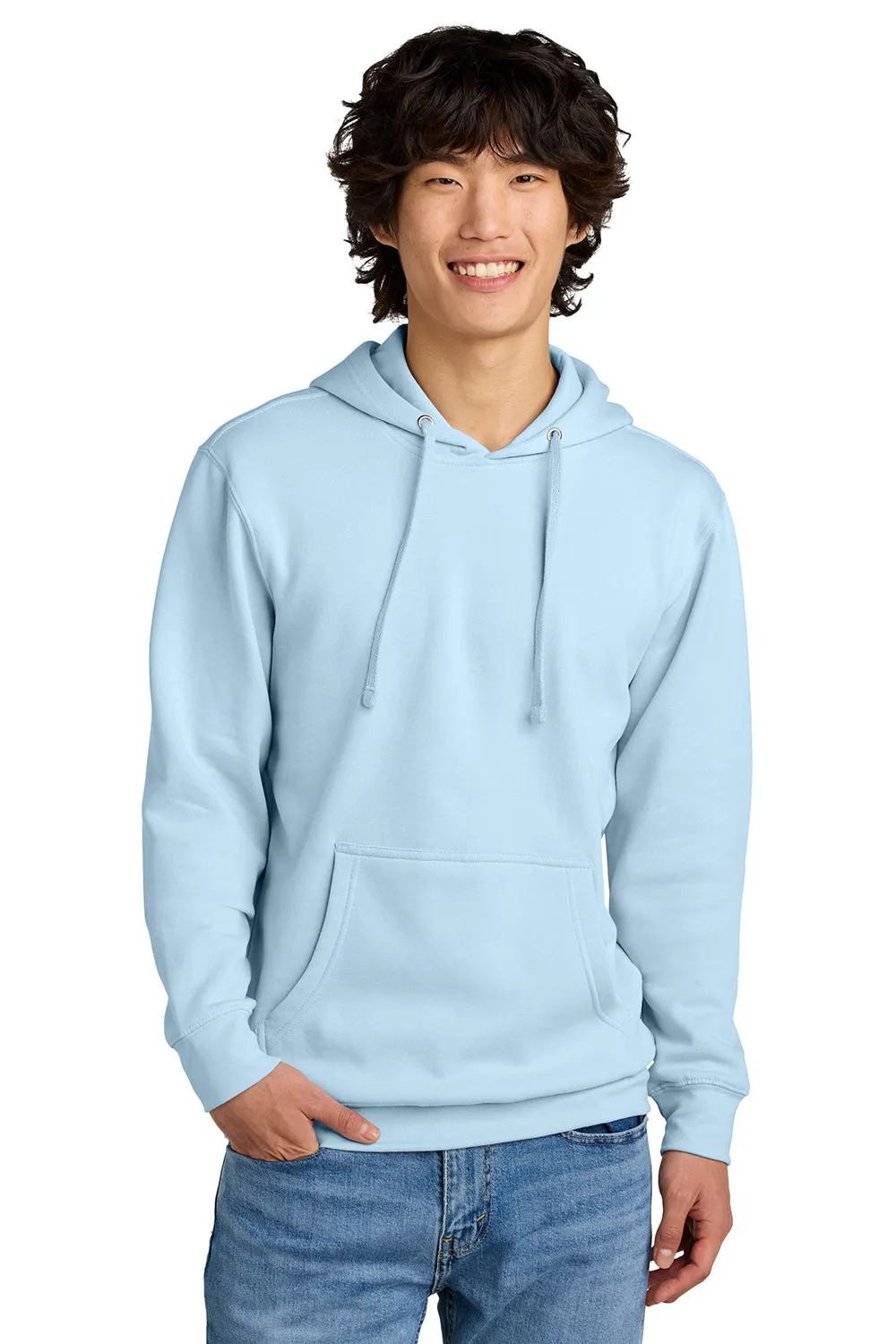 District Mens Very Important Fleece Hooded Sweatshirt Hoodie w/ Pouch Pocket - Ice Blue