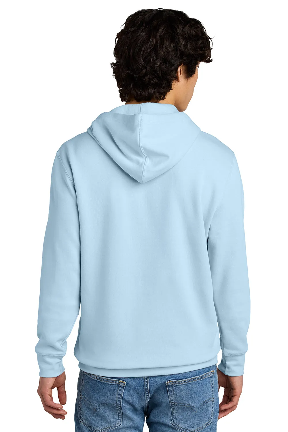 District Mens Very Important Fleece Hooded Sweatshirt Hoodie w/ Pouch Pocket - Ice Blue