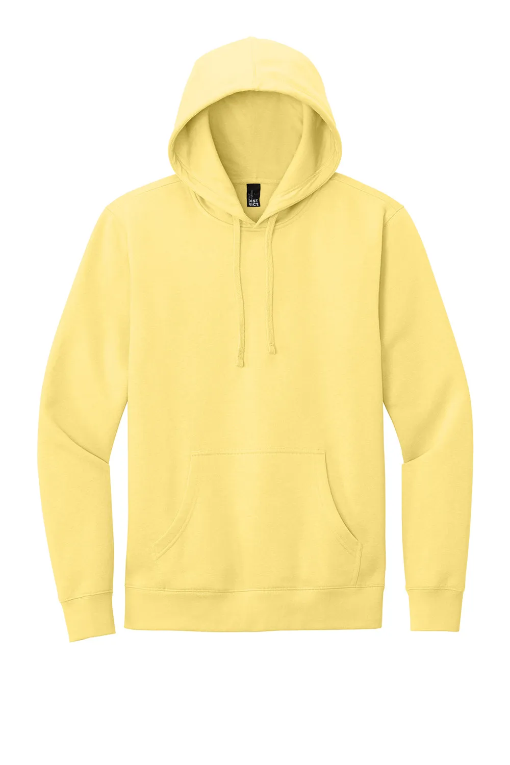 District Mens Very Important Fleece Hooded Sweatshirt Hoodie w/ Pouch Pocket - Light Yellow