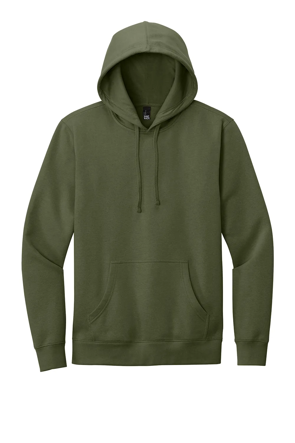 District Mens Very Important Fleece Hooded Sweatshirt Hoodie w/ Pouch Pocket - Olive Green