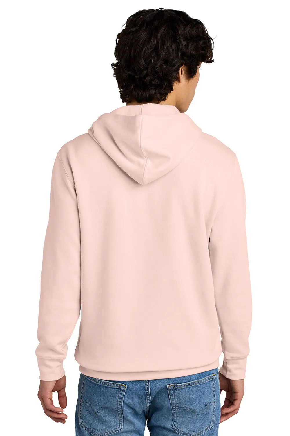 District Mens Very Important Fleece Hooded Sweatshirt Hoodie w/ Pouch Pocket - Rosewater Pink